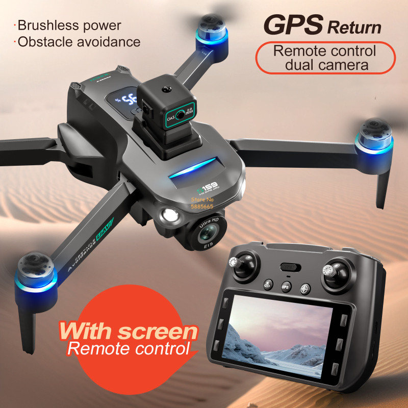 Drone Beacon Light - リモコン付きクワッドコプタードローン,障害物回避,LEDスクリーン,ブラシレス,GPS,追跡,デュアルカメラ8k,wifi 5g,fpv,2km