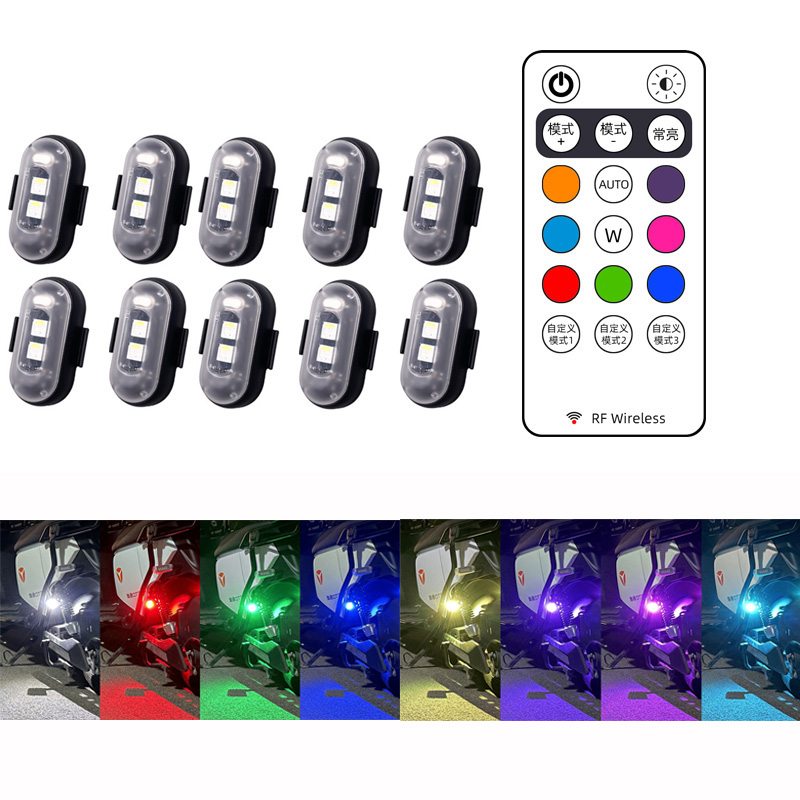 Drone Strobe Light - 10x 4x 8色のワイヤレスLEDドローン,バイカーライトインジケーター,USB充電インジケーター