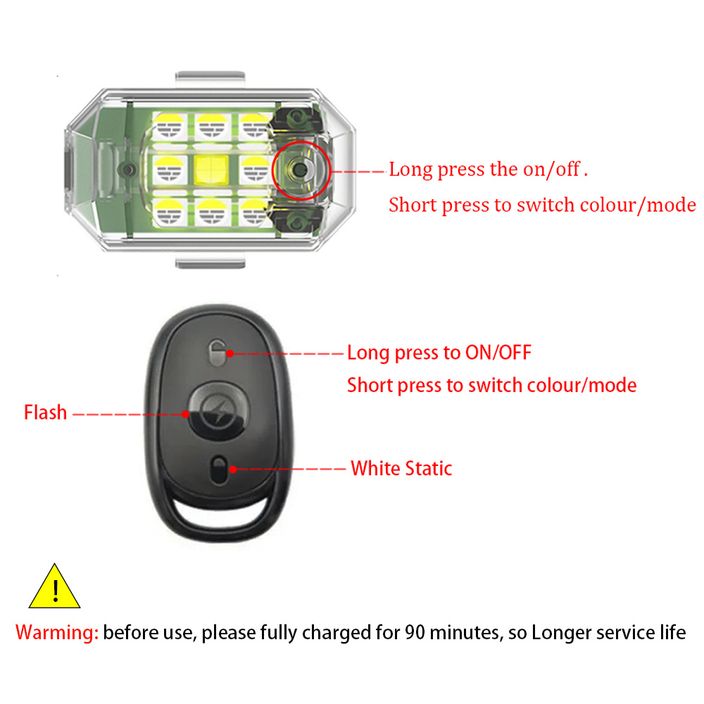 2個/4個入り ワイヤレスLEDドローンストロボライト バイ - Drone Strobe Light のレビューと価格