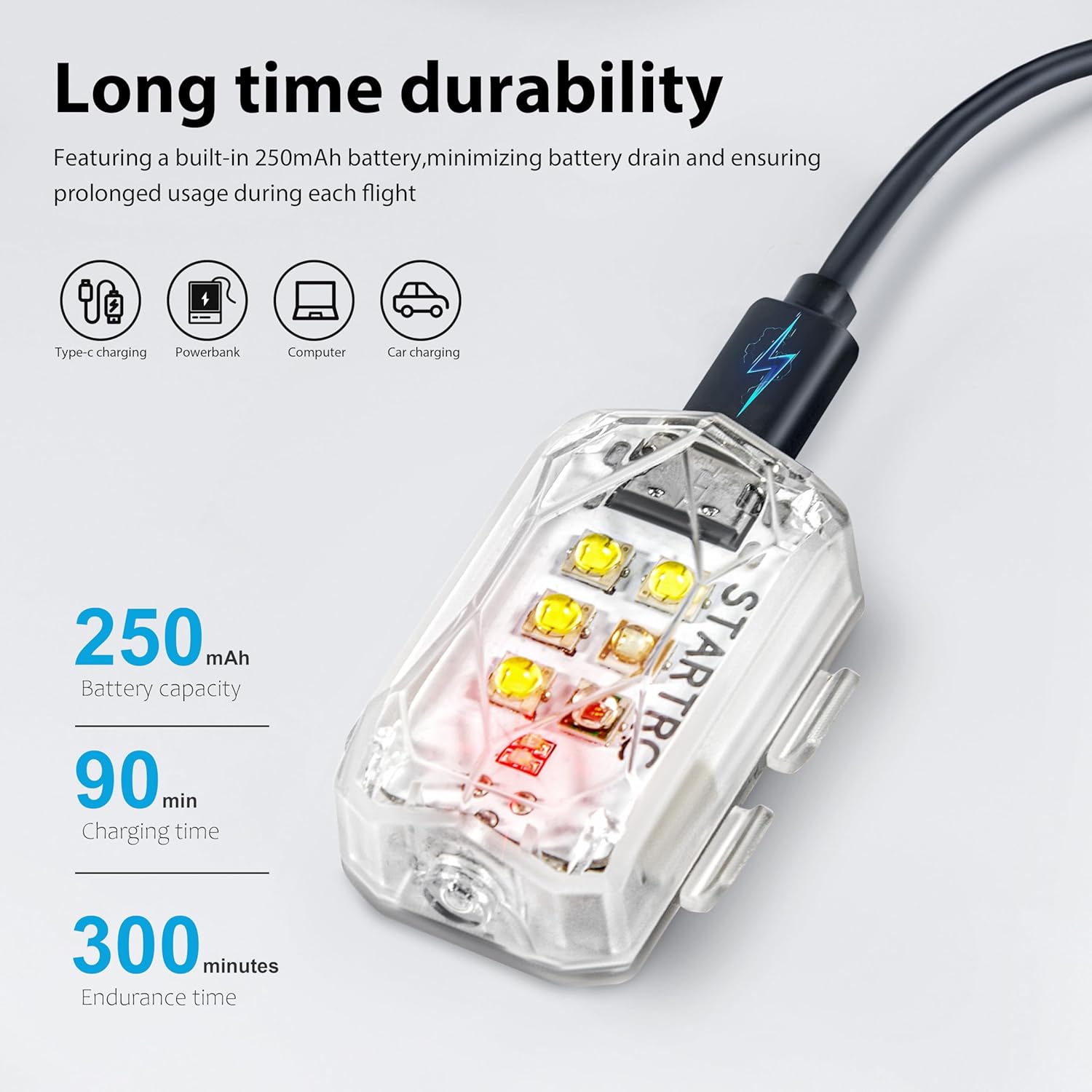 STARTRC ドローン ストロボライト 衝突防止ライト 充 - Drone Strobe Light のレビューと価格