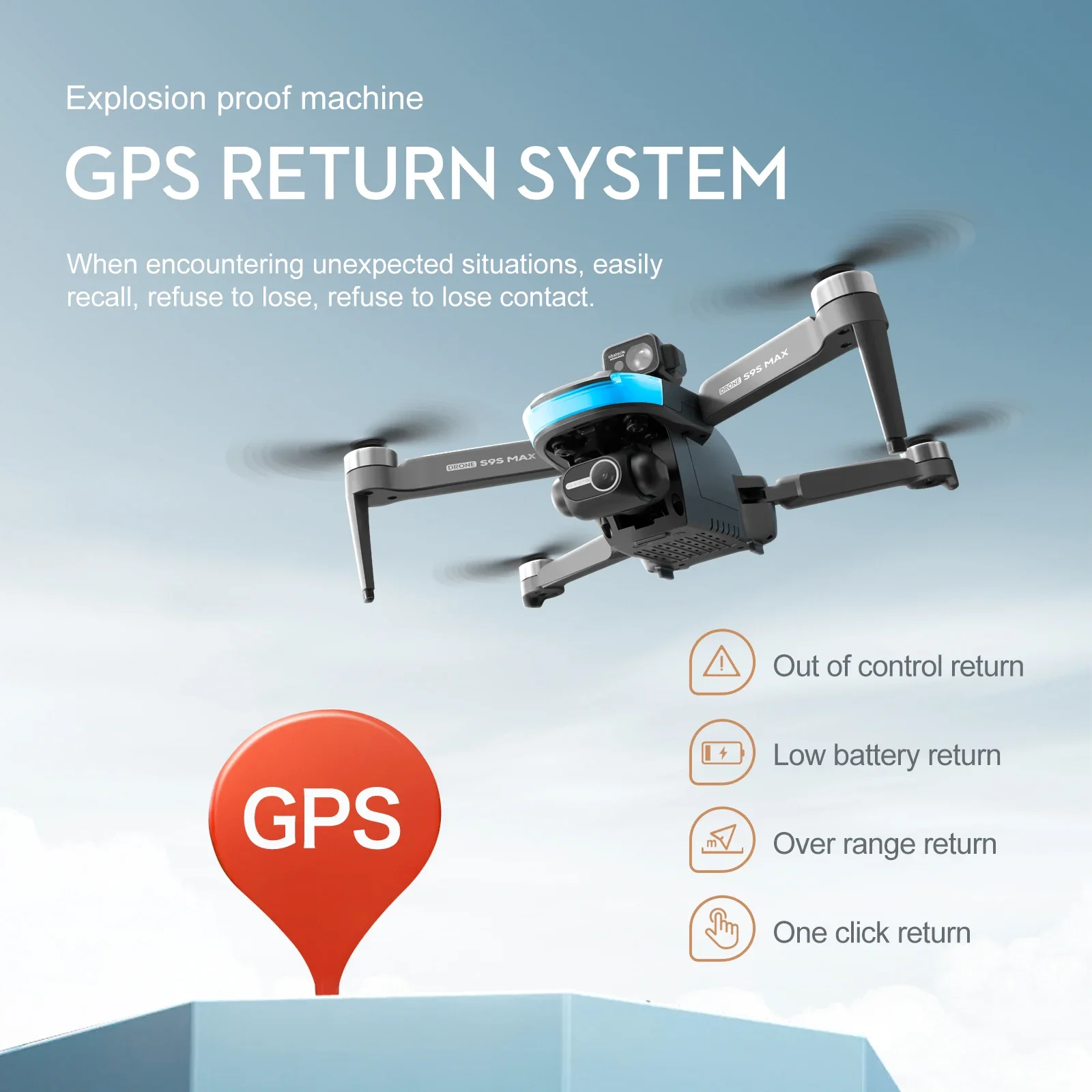 新しい S9S MAX ミニドローン 4K 2 軸 PTZ  - Drone Controller Screen のレビューと価格