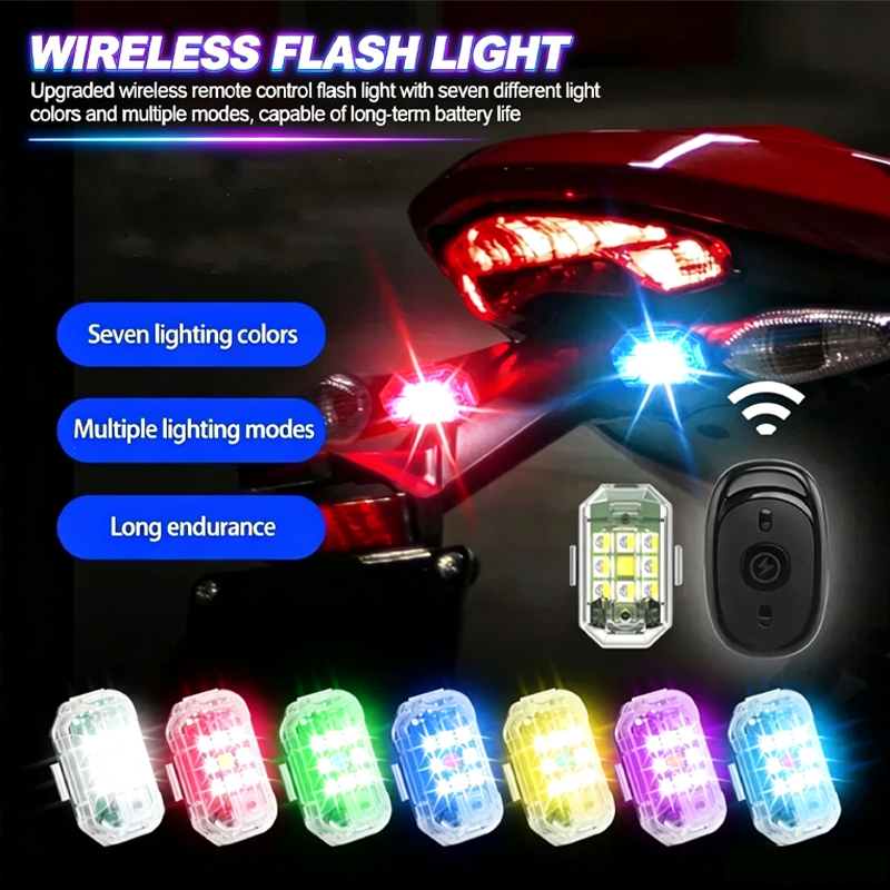 ワイヤレス LED ドローンストロボライトオートバイ車バイク - Drone Strobe Light のレビューと価格