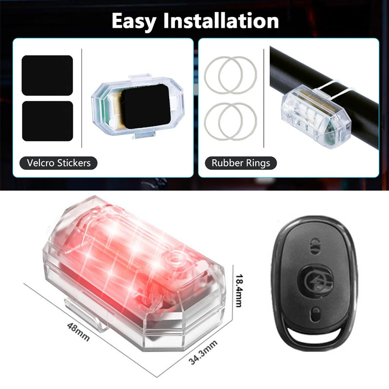 ワイヤレス LED ドローンストロボライトオートバイ車バイク - Drone Strobe Light のレビューと価格