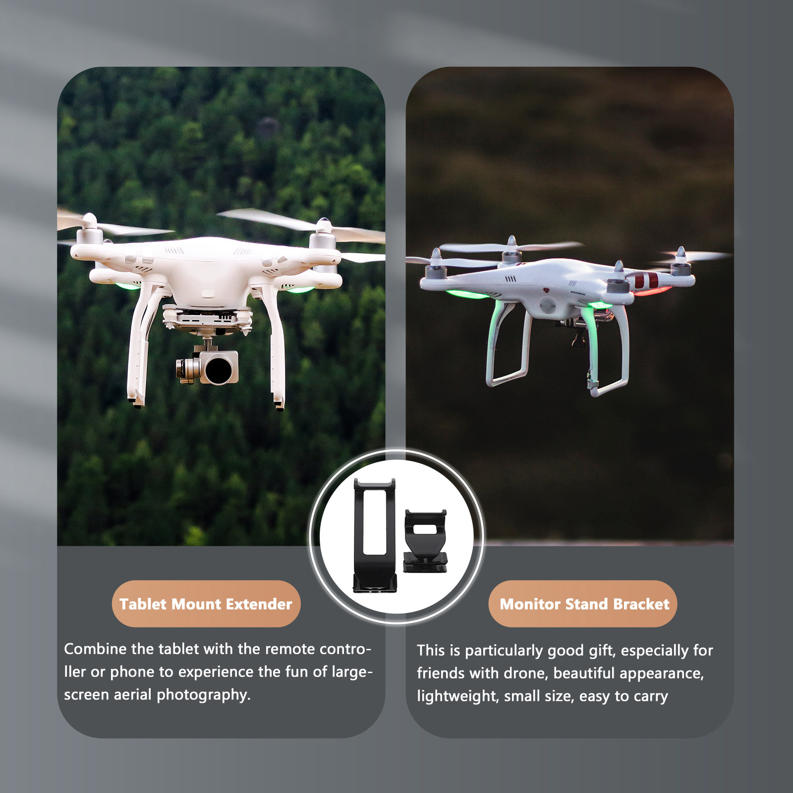 ドローン用タブレットマウントホルダー1セット、リモコン用電話 - Drone Tablet Mount のレビューと価格